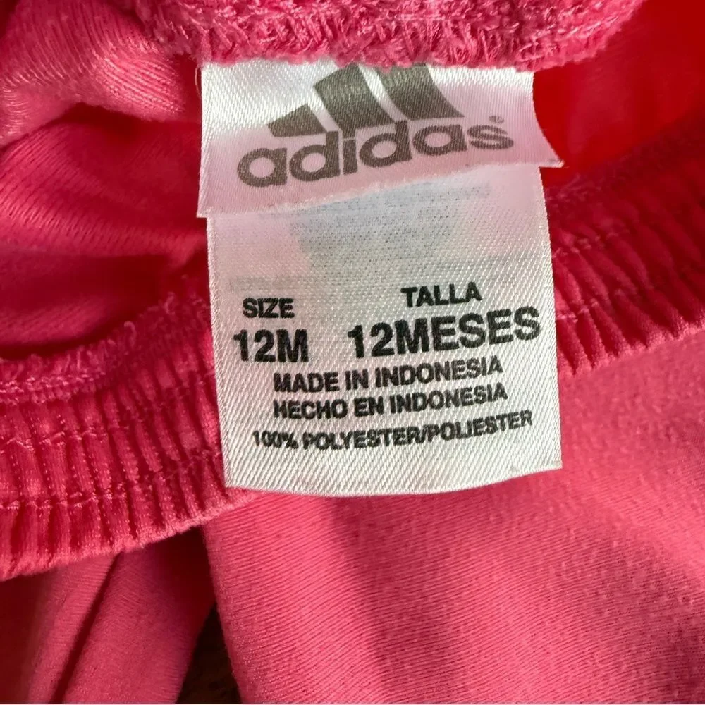 Adidas Baby Girl Pink Track Pants White Stripes 12 Months